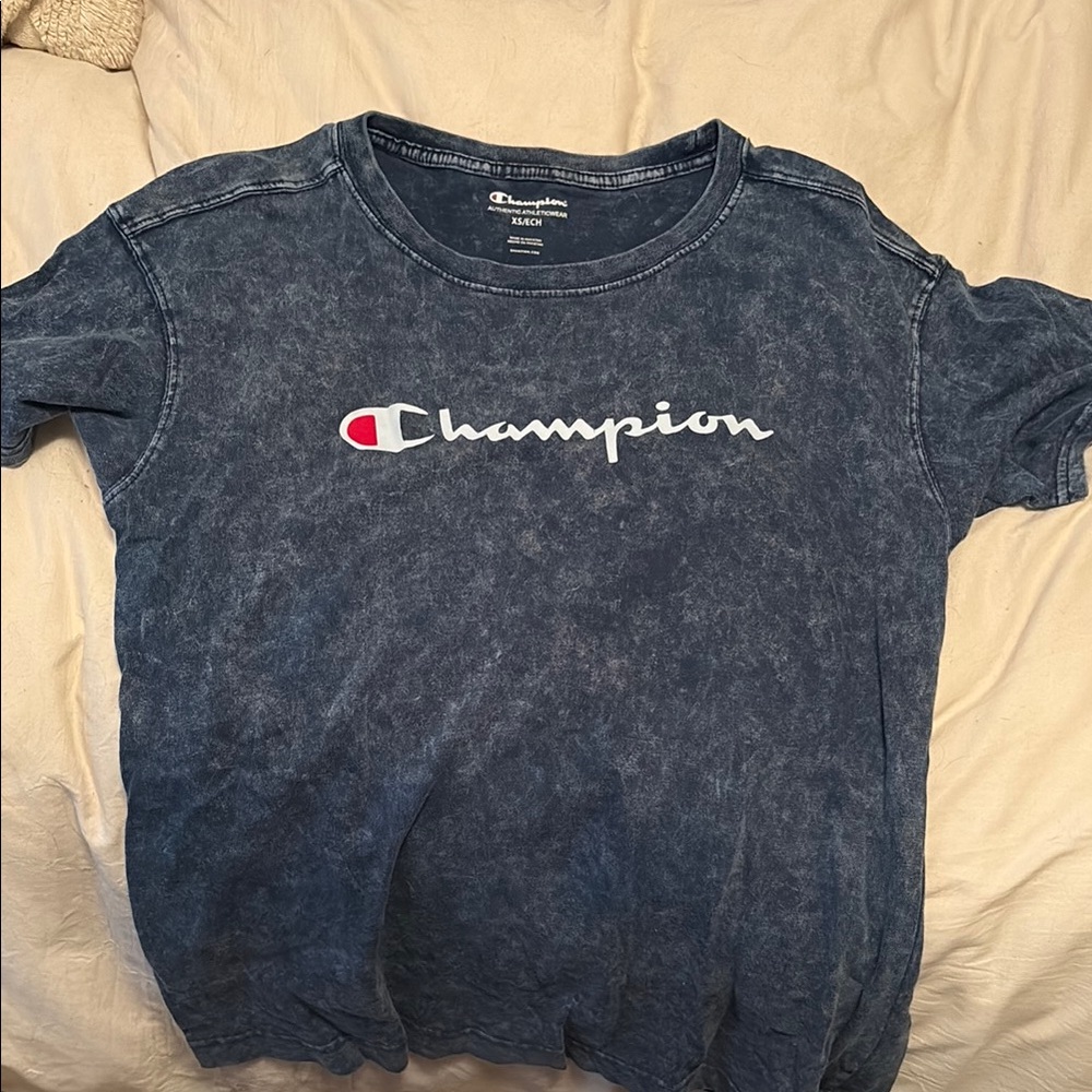 Champion Blue Short Sleeve Tee Vintage Wash